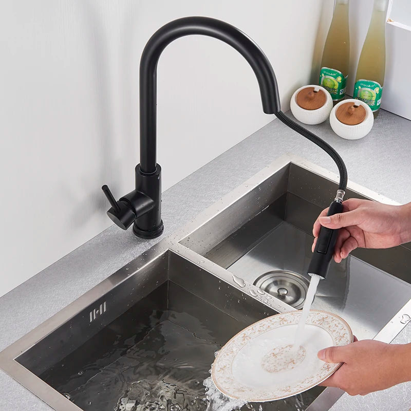 Auto Sensor Black Kitchen Faucet
