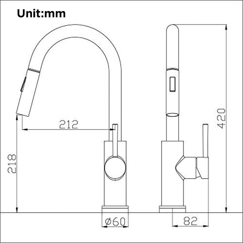 Auto Sensor Black Kitchen Faucet