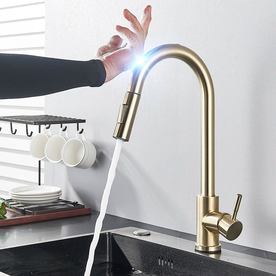 Auto Sensor Black Kitchen Faucet