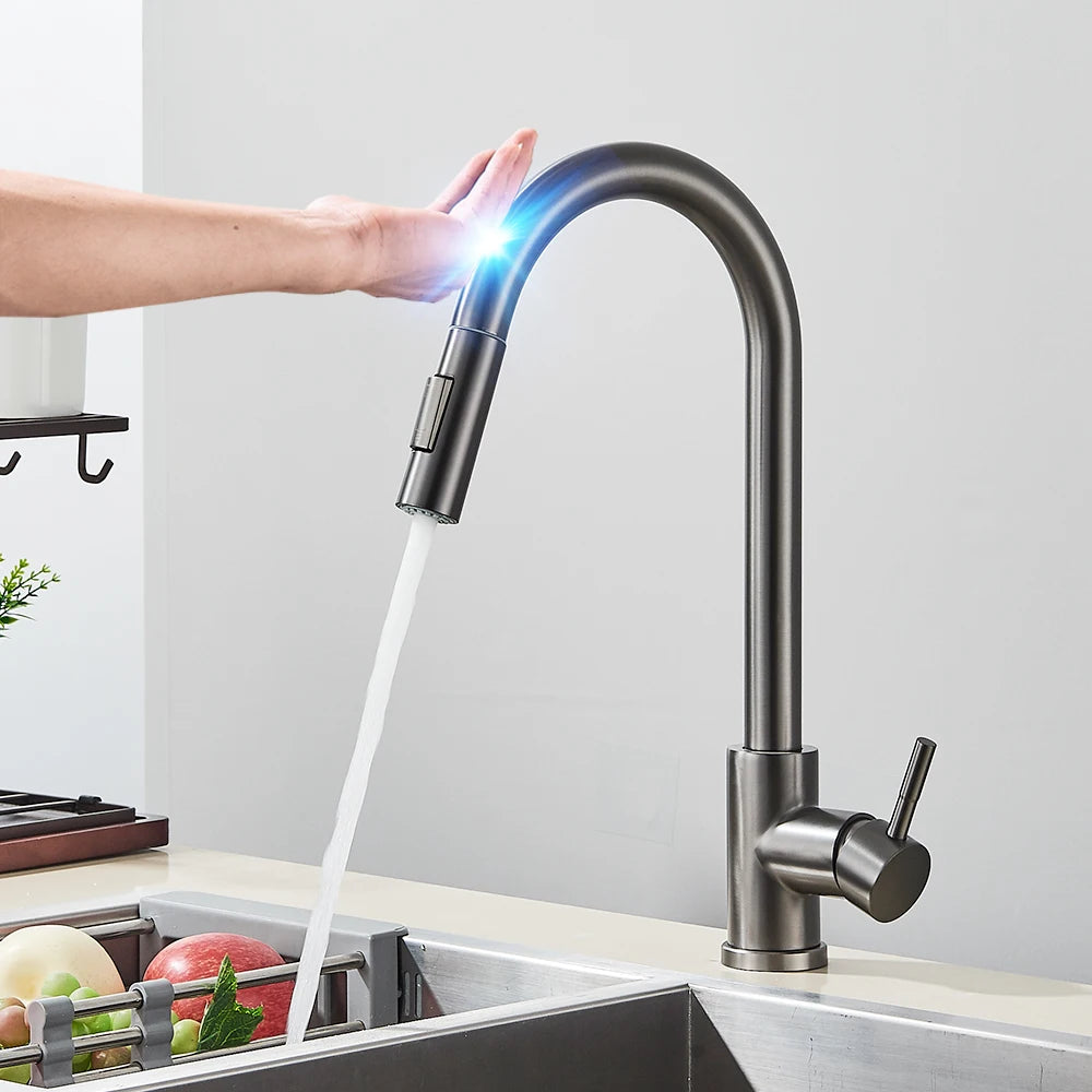 Auto Sensor Black Kitchen Faucet