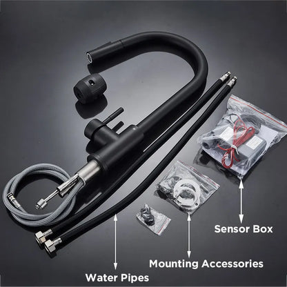 Auto Sensor Black Kitchen Faucet