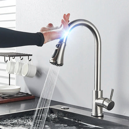 Auto Sensor Black Kitchen Faucet