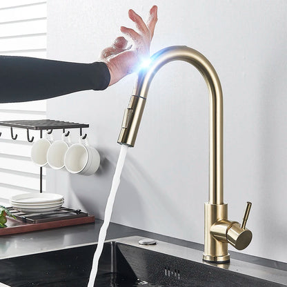 Auto Sensor Black Kitchen Faucet