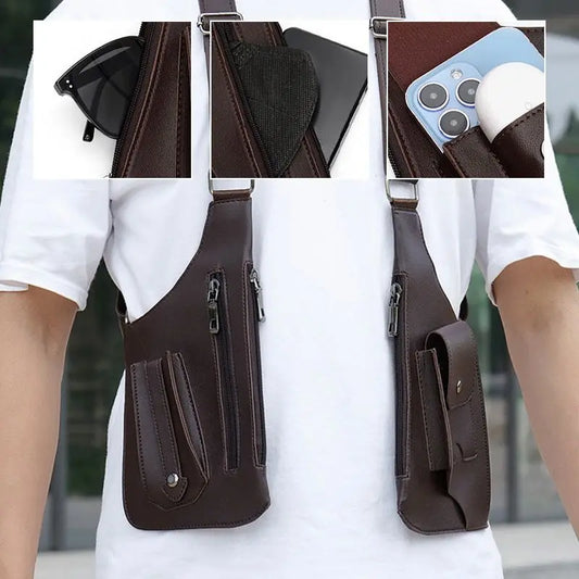 Anti-theft Double Shoulder Strap Multi-pocket Crossbody Bags